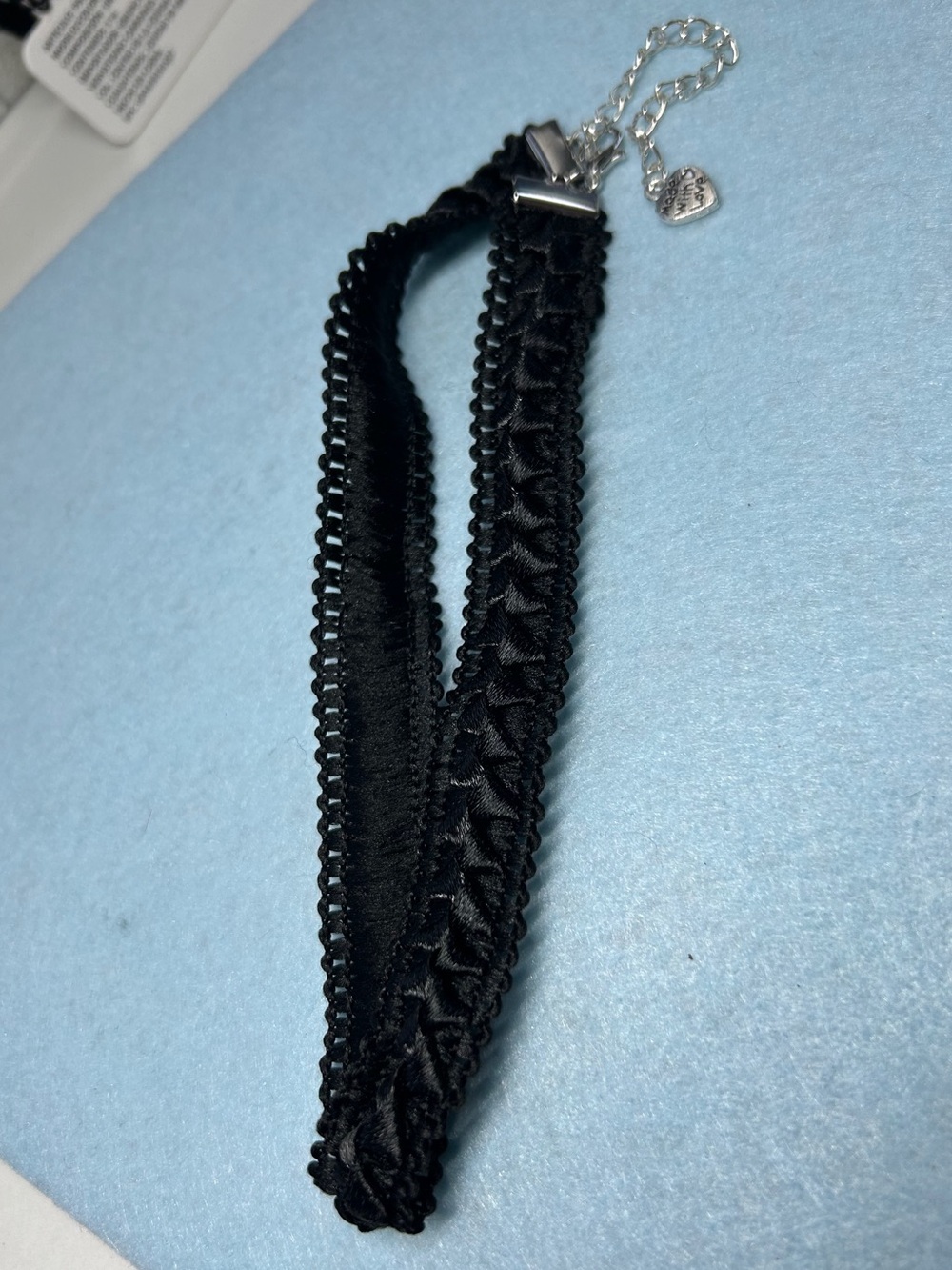 Black Velvet Lace Choker Necklace - Heart Charm